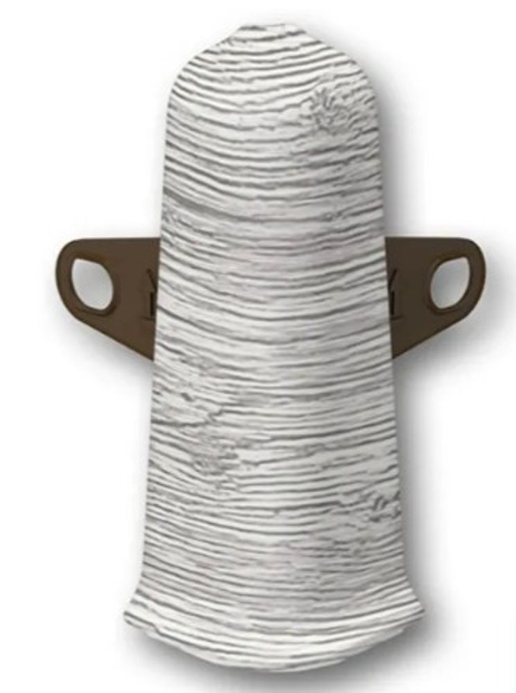 Угол наружный с крепежом для плинтуса 70мм "Деконика", 432 Дуб платиновый