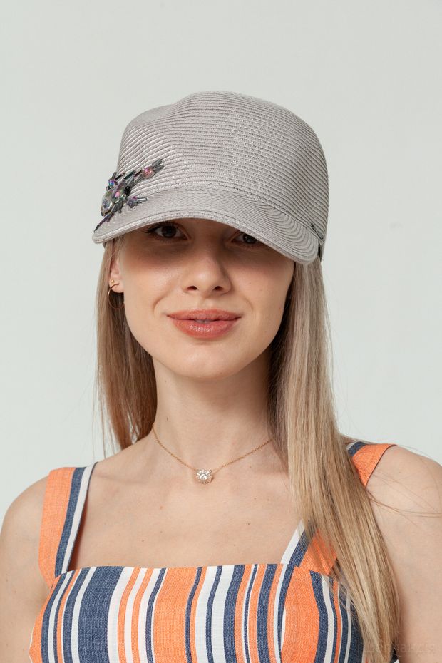 VKS-148 Кепка (Серый / 57-58 / 30х30х6 / б/р / Соломка/шелк / 0.3)