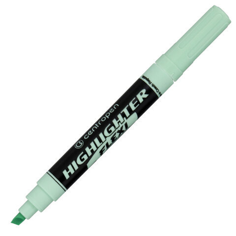 Текстовыделитель CENTROPEN "Flexi", ПАСТЕЛЬНЫЙ ЗЕЛЕНЫЙ, гибкийнаконечник, 1-5 мм, 8542, 4 8542 0160