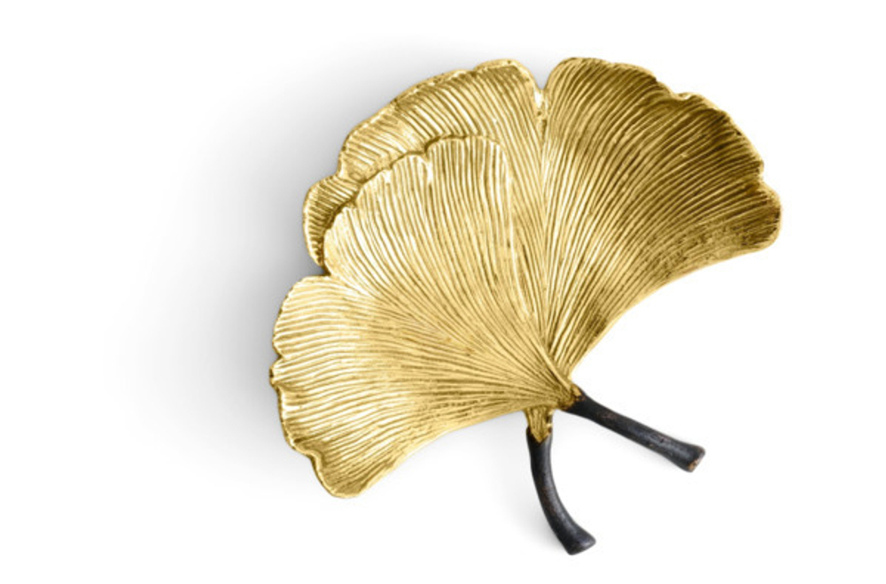 Чаша 14см Michael Aram Листья гинкго золотая