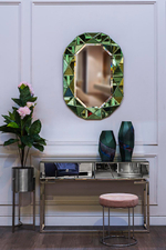 Консоль Garda Decor зеркальная с двумя ящиками 120*35*77 см