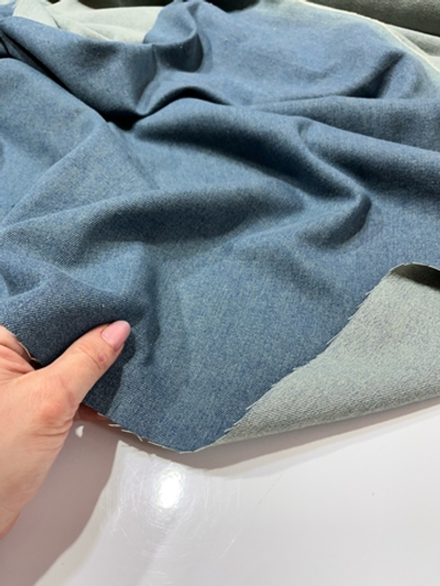 СИНЯЯ ОЛИВА - Джинсовая ткань РЕТРО (состаренная) (1403 Маша)