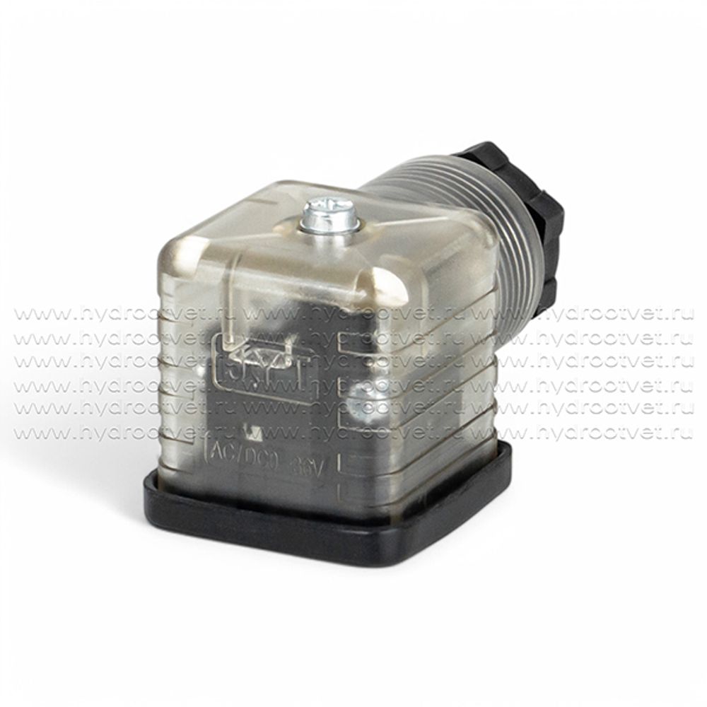 Штекер для дискретного клапана, с индикацией, прозрачный, Z5L, DIN43650/A, постоянный ток