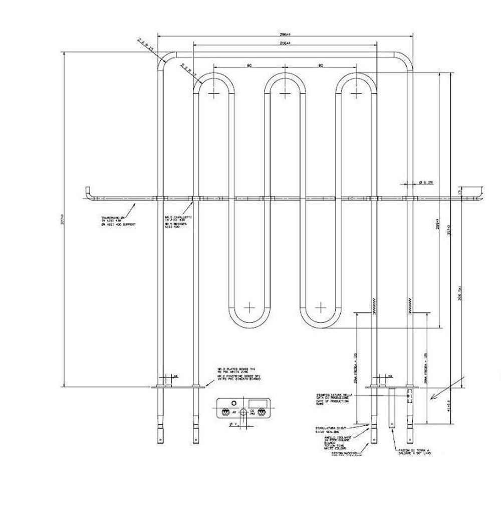 Тэн духовки (верхний) 2250W к плите INDESIT,ARISTON (ИНДЕЗИТ,АРИСТОН) 482000022705