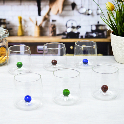 Набор стаканов 6шт 250 мл термостойкое стекло BM-0401* EMILY