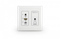 Wyrestorm NHD-500-IW-TX-V2 - настенный передатчик 4K@60 UHD (4:4:4), HDMI и USB-C входы, Alt mode, AVoIP (1 Гбит/с), аудио вход, RS-232, POE 802.3af, зарядка 60Вт