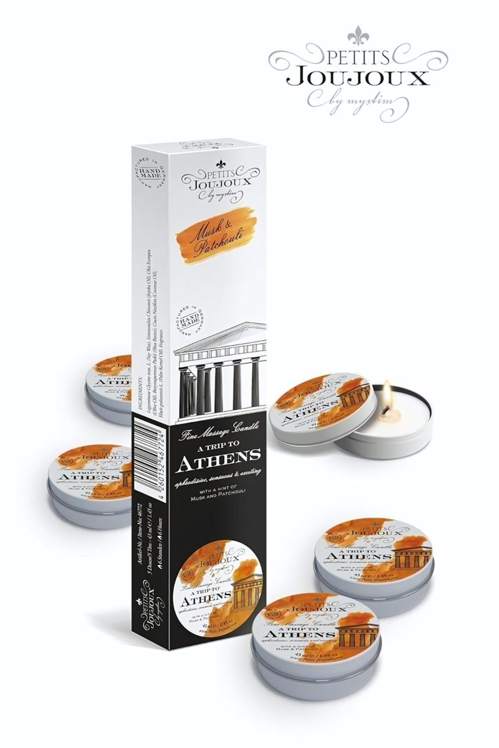 Набор из 5 свечей Petits Joujoux Athens с ароматом муската и пачули