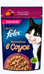 КОРМ SENSATIONS FELIX В СОУСЕ УТКА С МОРКОВЬЮ 75ГР