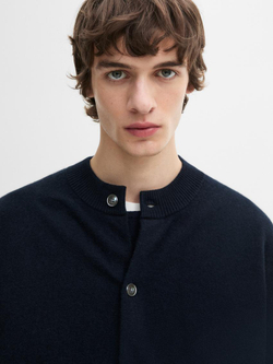 Massimo Dutti Кардиган из 100% кашемира с пуговицами, темно-синий