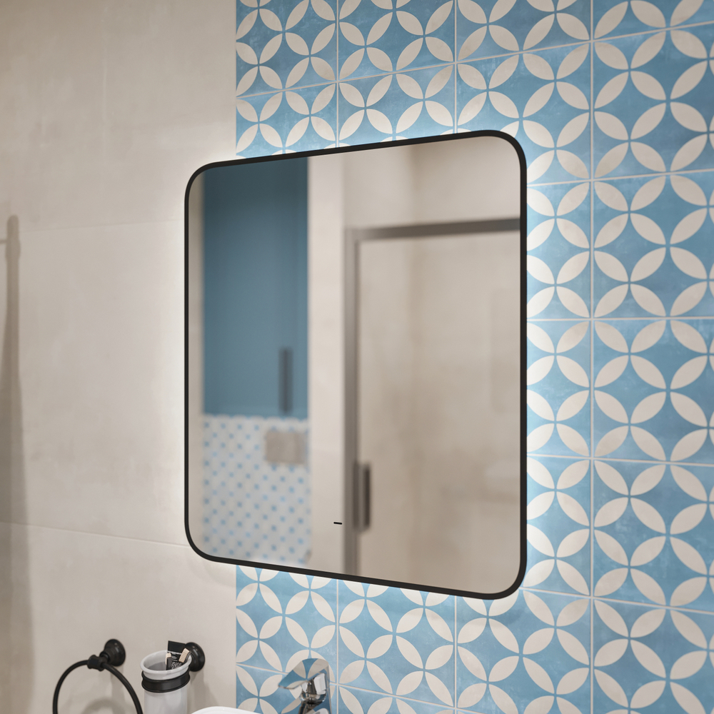 Мебель для ванной комнаты DIWO Элиста 60 чёрный мрамор, с раковиной Moduo 50 Square в стиле лофт, подвесная (гарнитур, комплект)