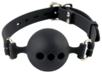 Силиконовый кляп-шар с отверстиями для дыхания Silicone Breathable Ball Gag Small (Цвет: черный)