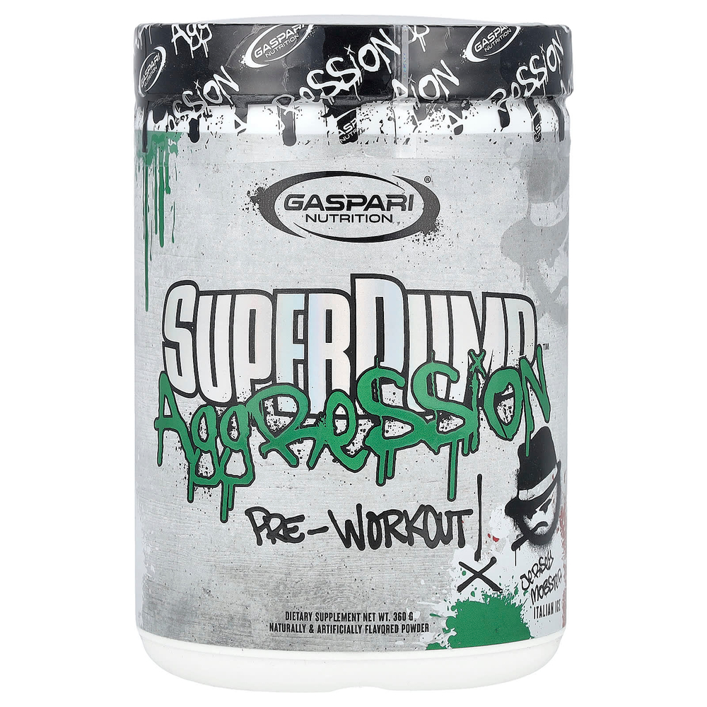Gaspari Nutrition, SuperPump Aggression ™, перед тренировкой, со вкусом итальянского льда, джерси, 360 г