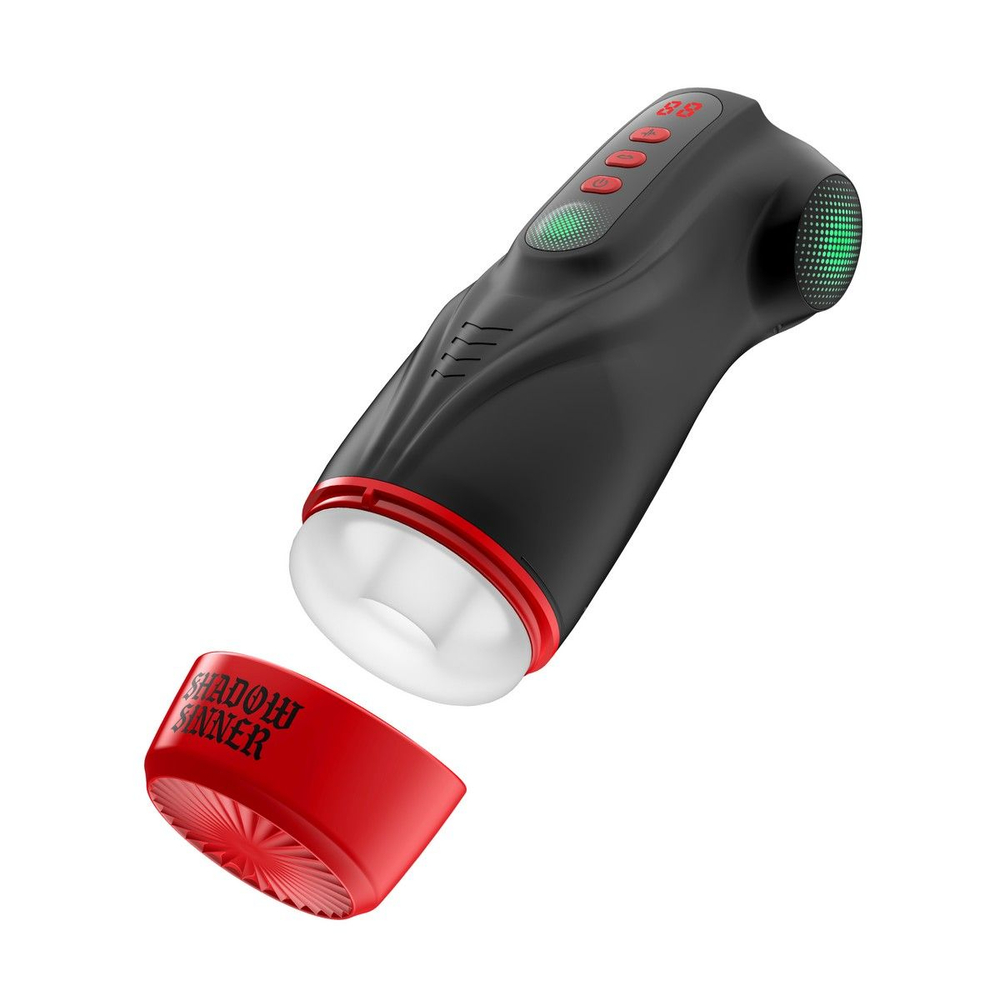 Интерактивный мастурбатор Raven с вакуумом, вибрацией и подсветкой (Цвет: черный)