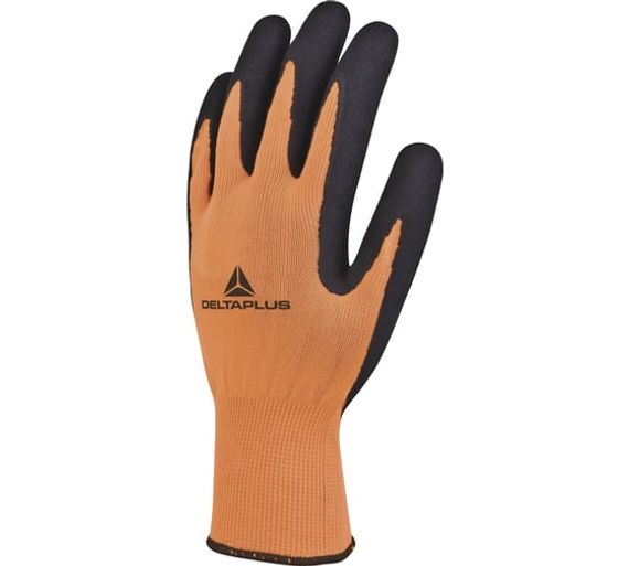 Перчатки APOLLON VV733 трикотажные бесшовные с эластичной манжетой с латексным покрытием Delta Plus VV733OR10