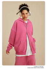 Женский американский модный брендовый костюм с эффектом потёртости и капюшоном,бархатная толстовка с двойной молнией