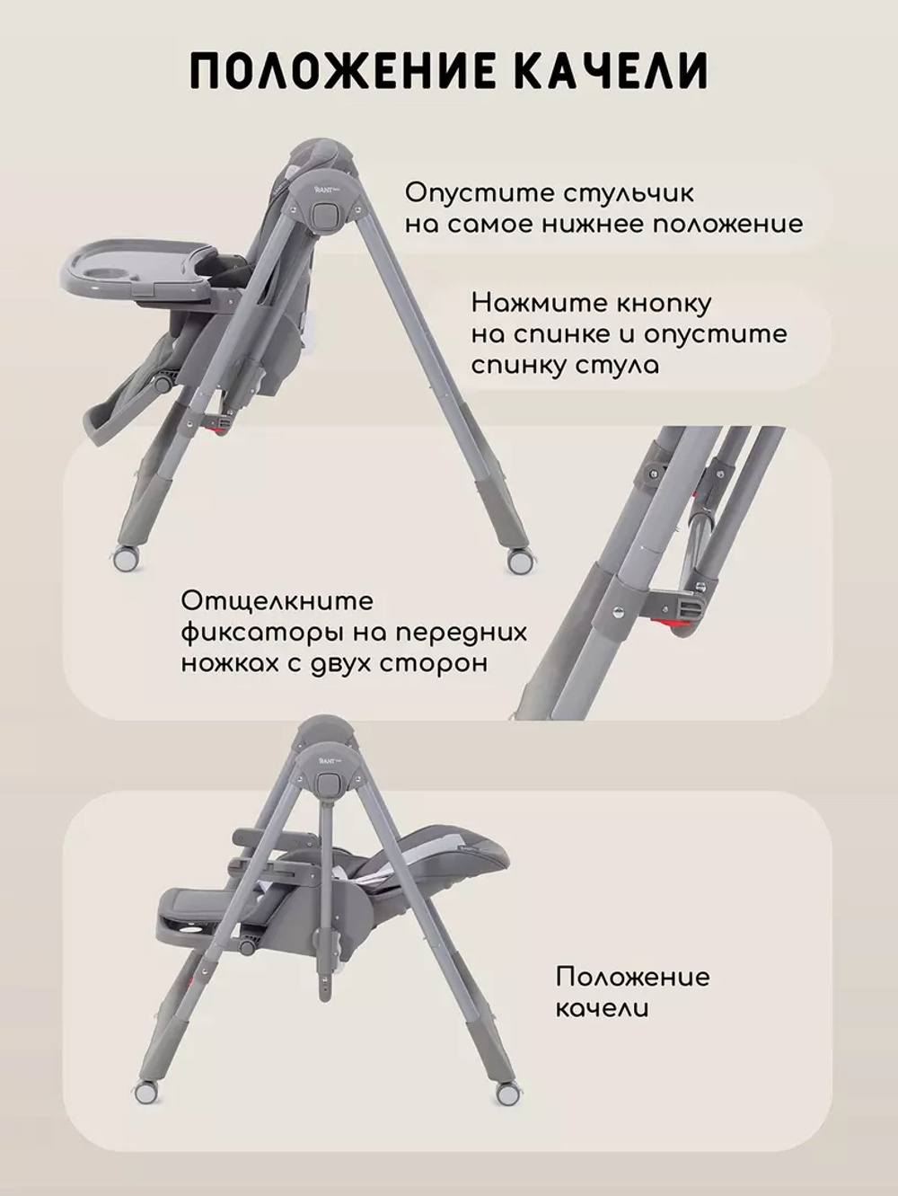 Стульчик-качели для кормления Rant Basic Mango Pro Graphite