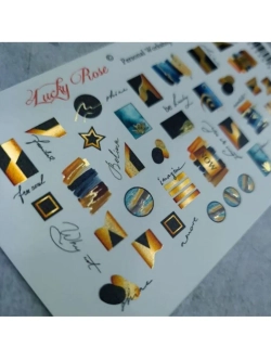 Lucky Rose Слайдеры наклейки для длинных ногтей Foil 079