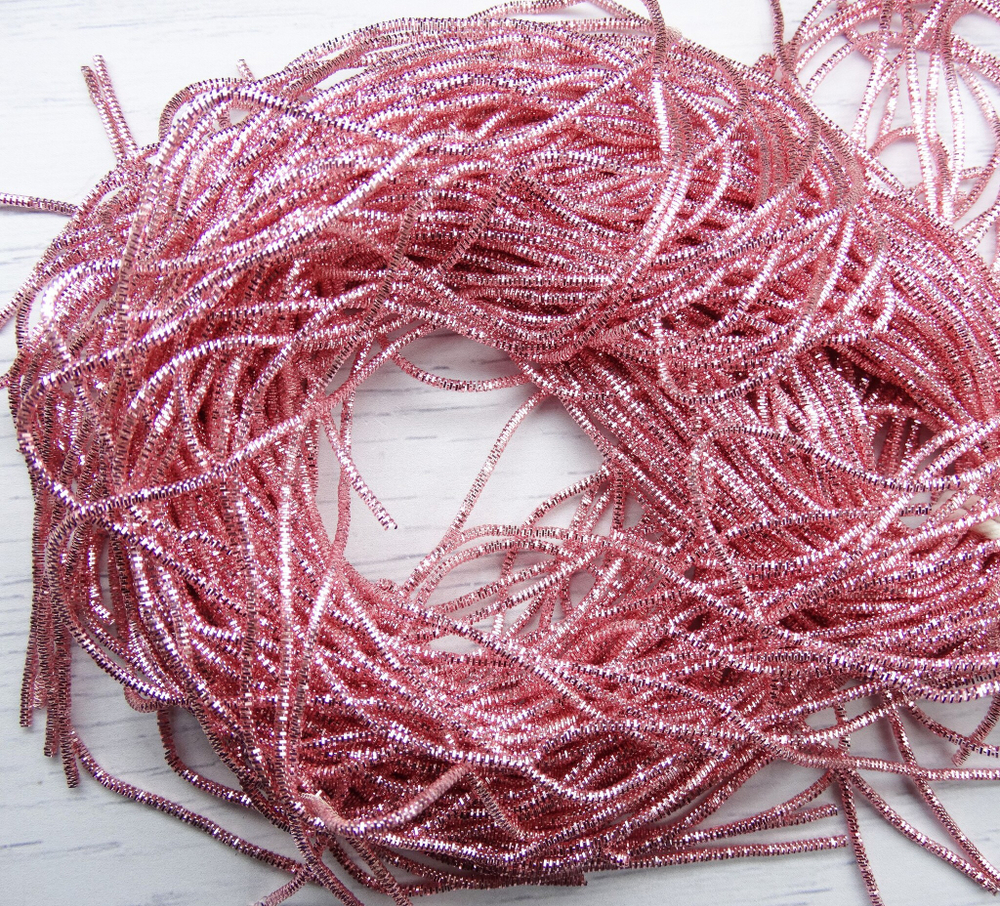 ТК015НН1 Трунцал (канитель), цвет: розовый, размер: 1,5 мм, 5 гр.