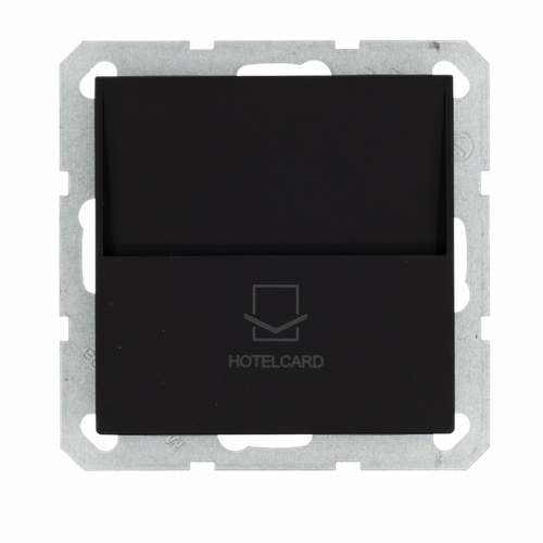 Отельный карточный выключатель с накладкой 10А, 250В, цвет черный матовый