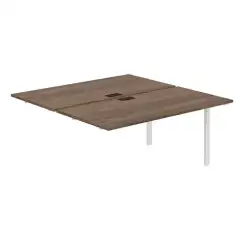 PR.219.DM.O59.WH / Секция раб. станции 3200х1638х750 / профиль: 59х59 белый; столешница: дуб модена