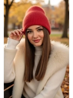 шапка ангора зимняя пушистая вязаная модная