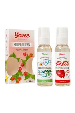 Набор гелей-смазок Yovee для любви (721003+721053), вкусовой (клубника) + увл (алоэ), 2х100 мл