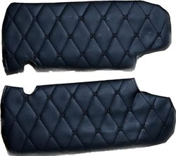 Чехлы на козырьки ЛАДА Приора Priora (чёрная нить Бабочка)