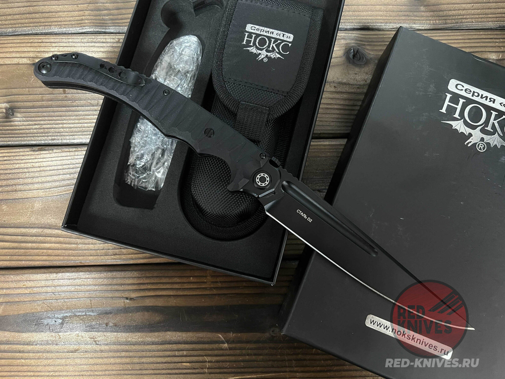 Складной нож НОКС Аватар (Black) 334-700424 c клинком из стали D2, рукоять G10