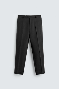 ZARA КОСТЮМНЫЕ БРЮКИ ИЗ 100% ШЕРСТИ, ЧЕРНЫЙ