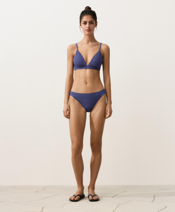 OYSHO Классические плавки бикини в клетку виши, темно-синий