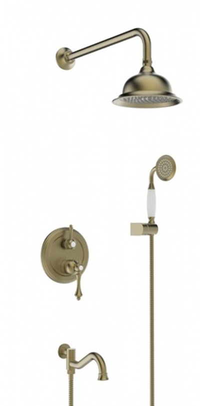 77065-D Встроенный смес для душа с 3-функ. (БРОНЗА) "GANZER"  (5/1шт)