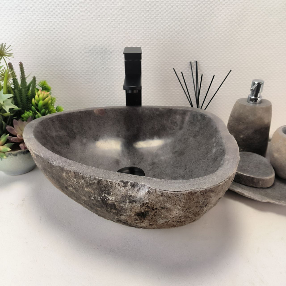 Раковина из речного камня RS-63514 (44*38*15) 0122