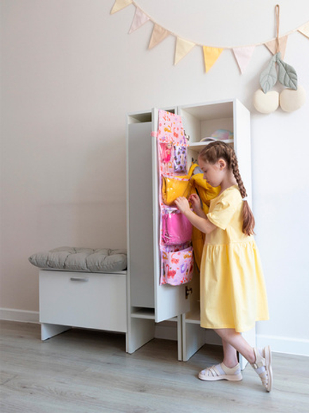 Набор 2 Котики принт, розовый (Карман+ковер+мешок) Пакет