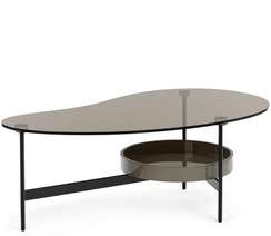 Кофейный стол Raul 110х60 см, стекло закалённое дымчатое