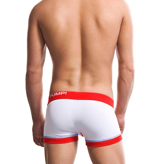 Мужские трусы боксеры белые с красной окантовкой PUMP! Hockey