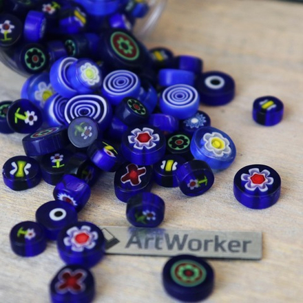 Миллефиори синий микс, 100 гр