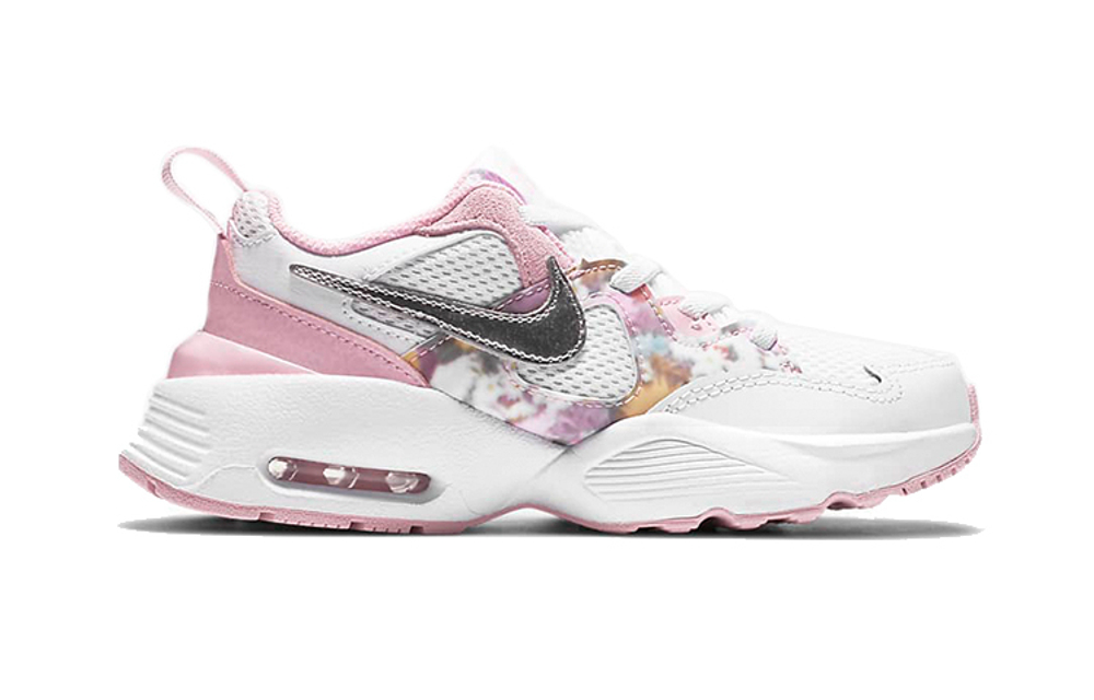 Middle-aged children's Nike Air Max Fusion SE low-top running shoes pink and white