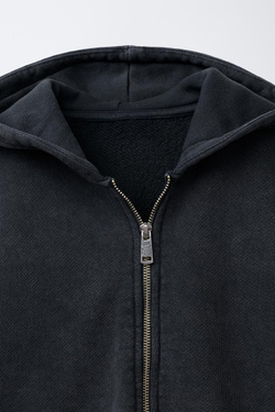 ZARA ТОЛСТОВКА GARMENT DYE, АНТРАЦИТОВО-СЕРЫЙ