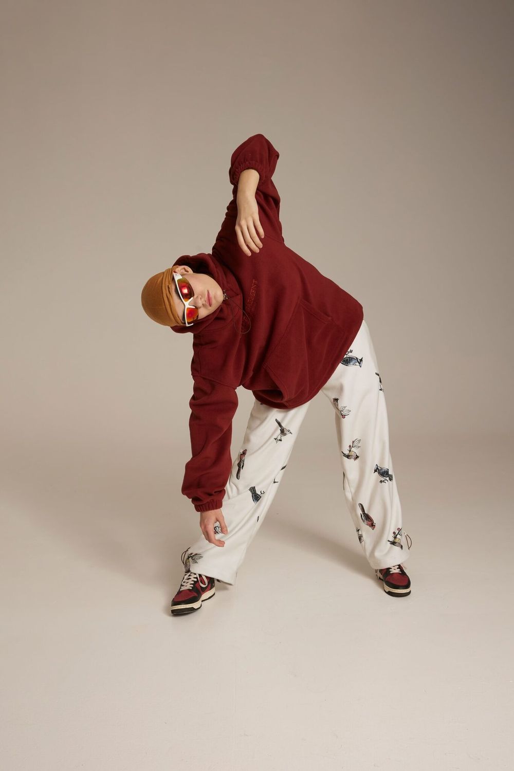 Брюки Called a Garment Флисовые Birds Женские Молочные