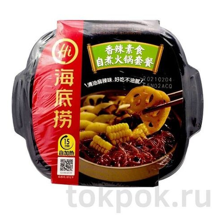 Саморазогревающаяся лапша со вкусом курицы и пряно-острыми овощами Haidilao Хот-пот, 400 гр