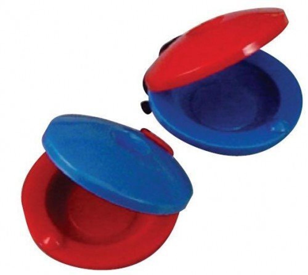 BRAHNER DP-146 Кастаньеты пластиковые, цвет комбинированный (красный + синий), 6 см.