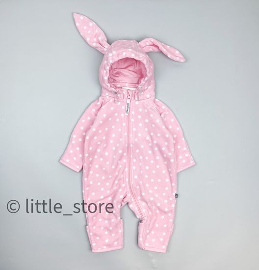 Комбинезон флисовый "Зайчик с точками" Розовый