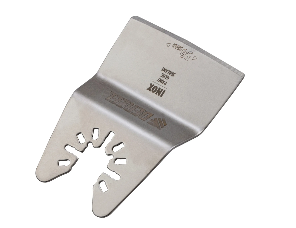Насадка для МФИ шабер полукруг, Inox, для снятия краски и др., ширина 50 мм, длина общая 74 мм, ступенчатый Denzel