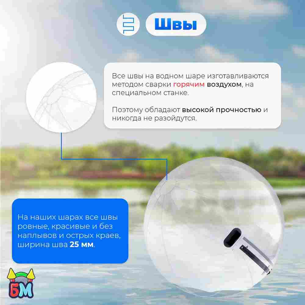 Аттракцион Водный шар ТПУ «Слеза» 1,8*1,8*1,8 м