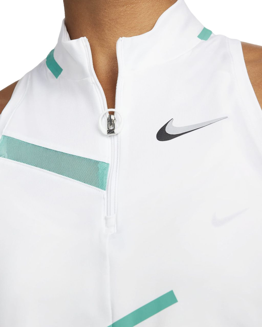 Женский топ теннисный Nike Dri-Fit Slam Tank W - white/washed teal/washed teal/wolf grey