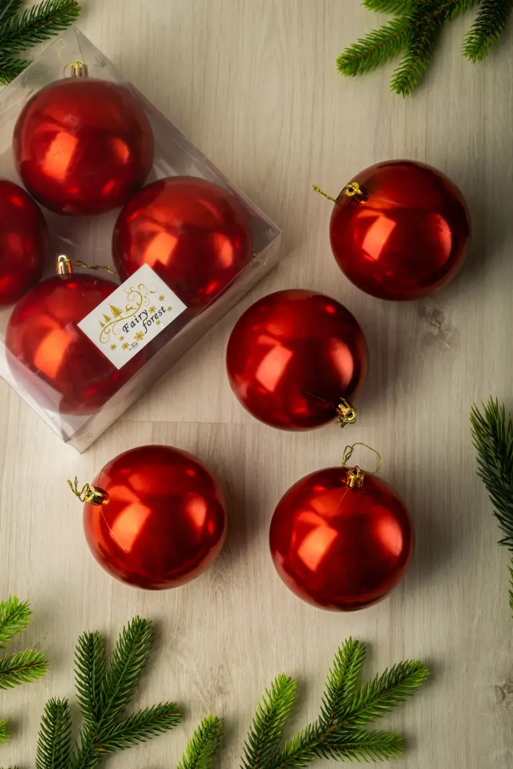 Набор новогодних шаров (4 шт) - перламутр