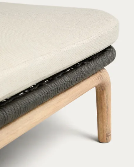 Двойной шезлонг Alipa из массива акации и веревки темно-серого цвета