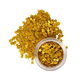 Глиттер пищевой фигурный «Звёзды», золотые