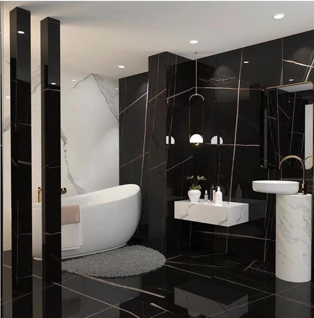 Kutahya Kristal Nox Black Rektifiye Parlak Nano 60x120