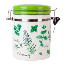 Банка для сыпучих продуктов (клипс) " " 14*10*15см. v=630мл. (керамика)